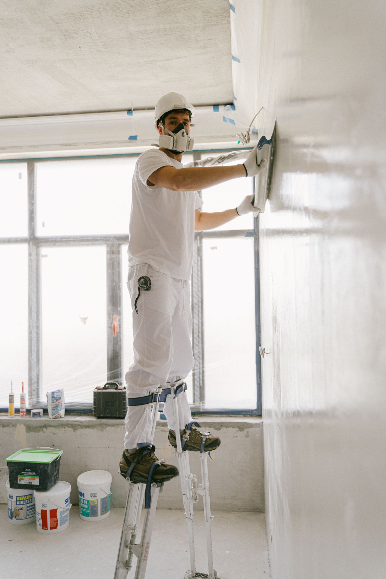 VL Painting crew painting a bright interior